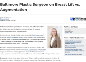 Breast Lift vs. Augmentation: A Baltimore Plastic Surgeon’s Insight